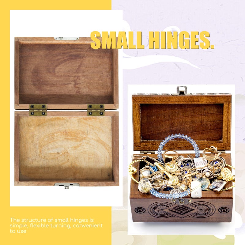 HKACSTHI 100 Pieces Small Hinges for Wooden Box Bronze Mini Hinges Tiny Hinge for Jewelry Box, Mini Cabinet and Crafts - Image 4